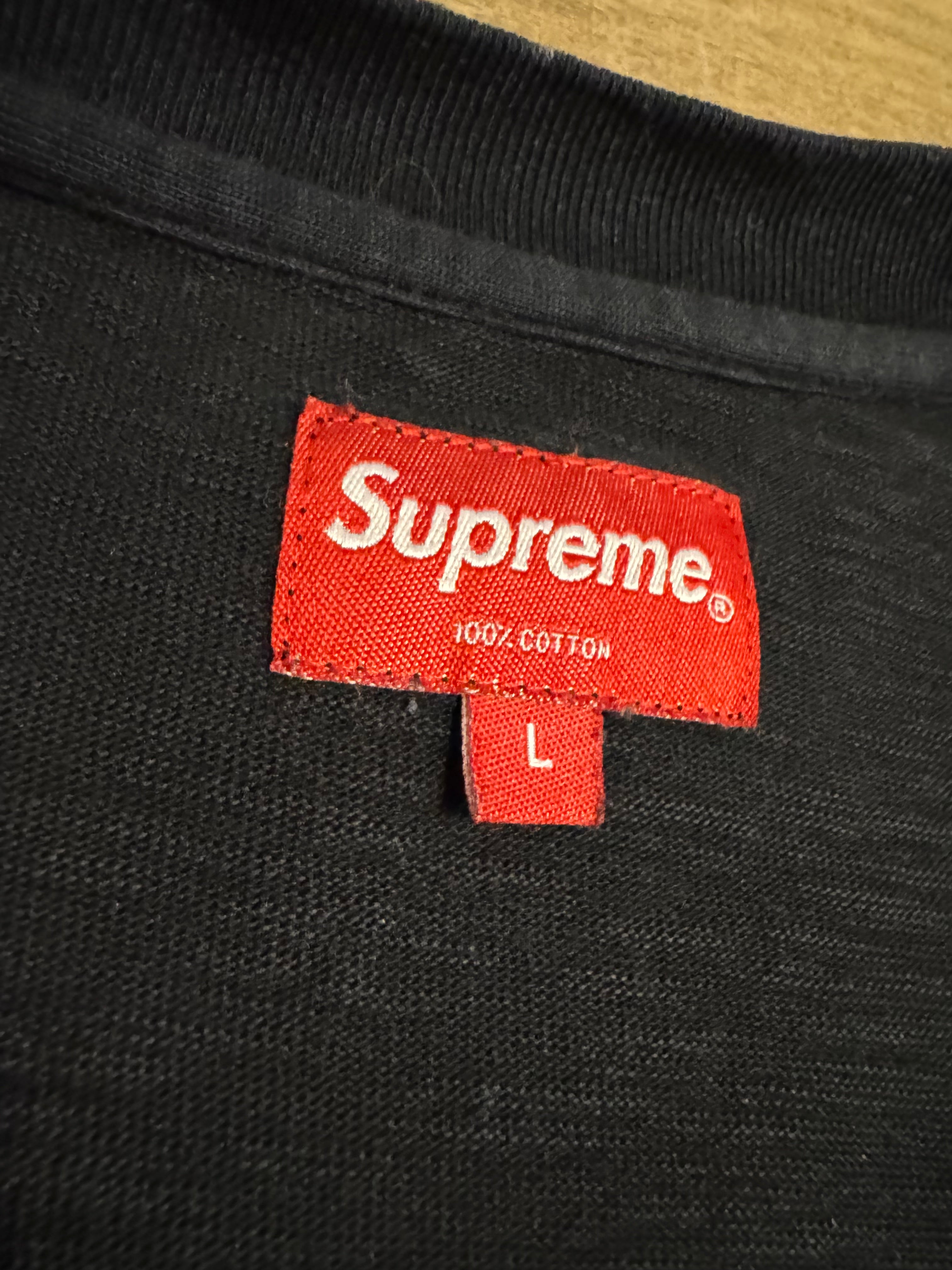 Supreme T-shirt chestpocket black maat L