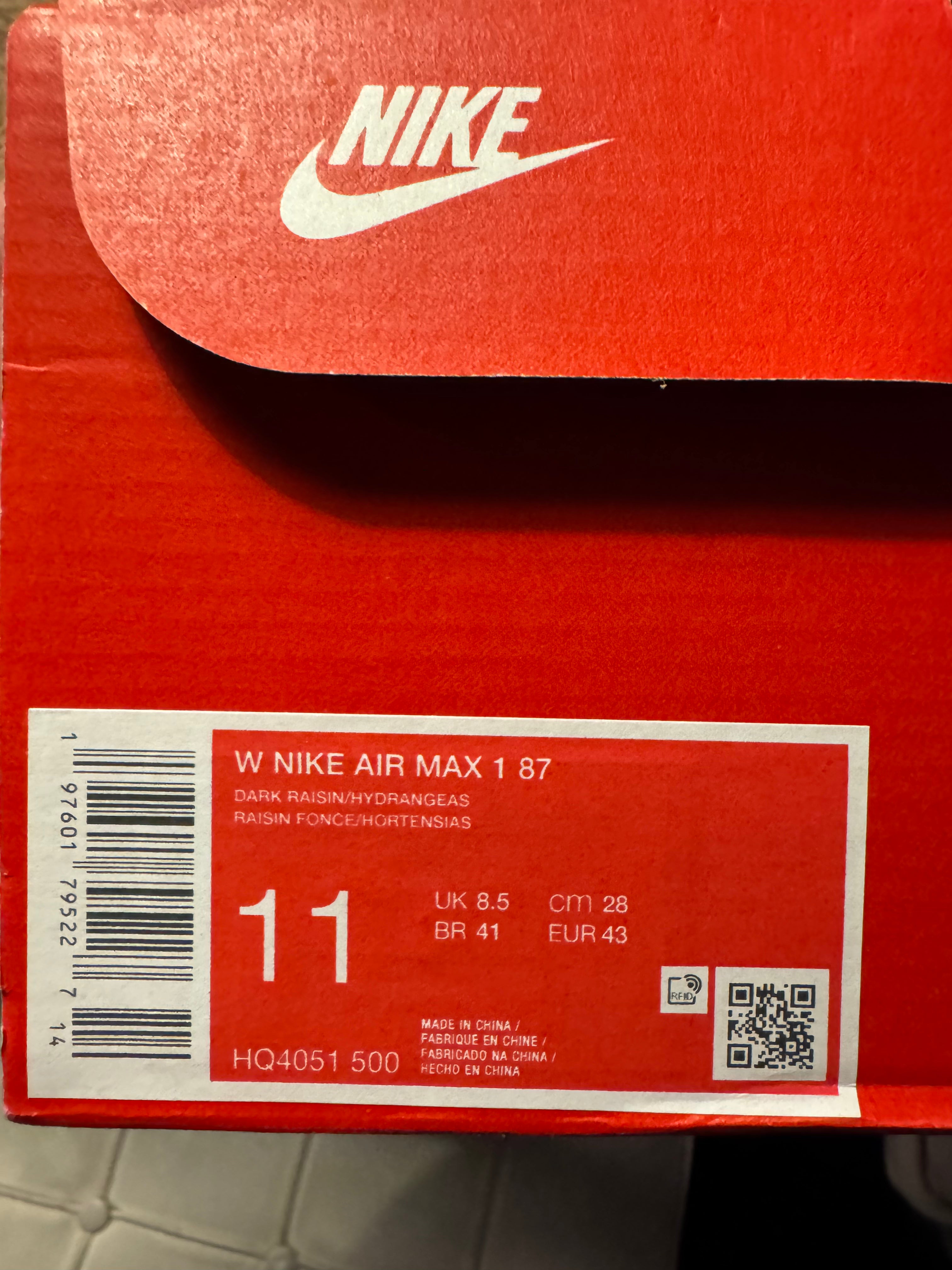 Nike Air Max 1 - Hydreangas maat 43