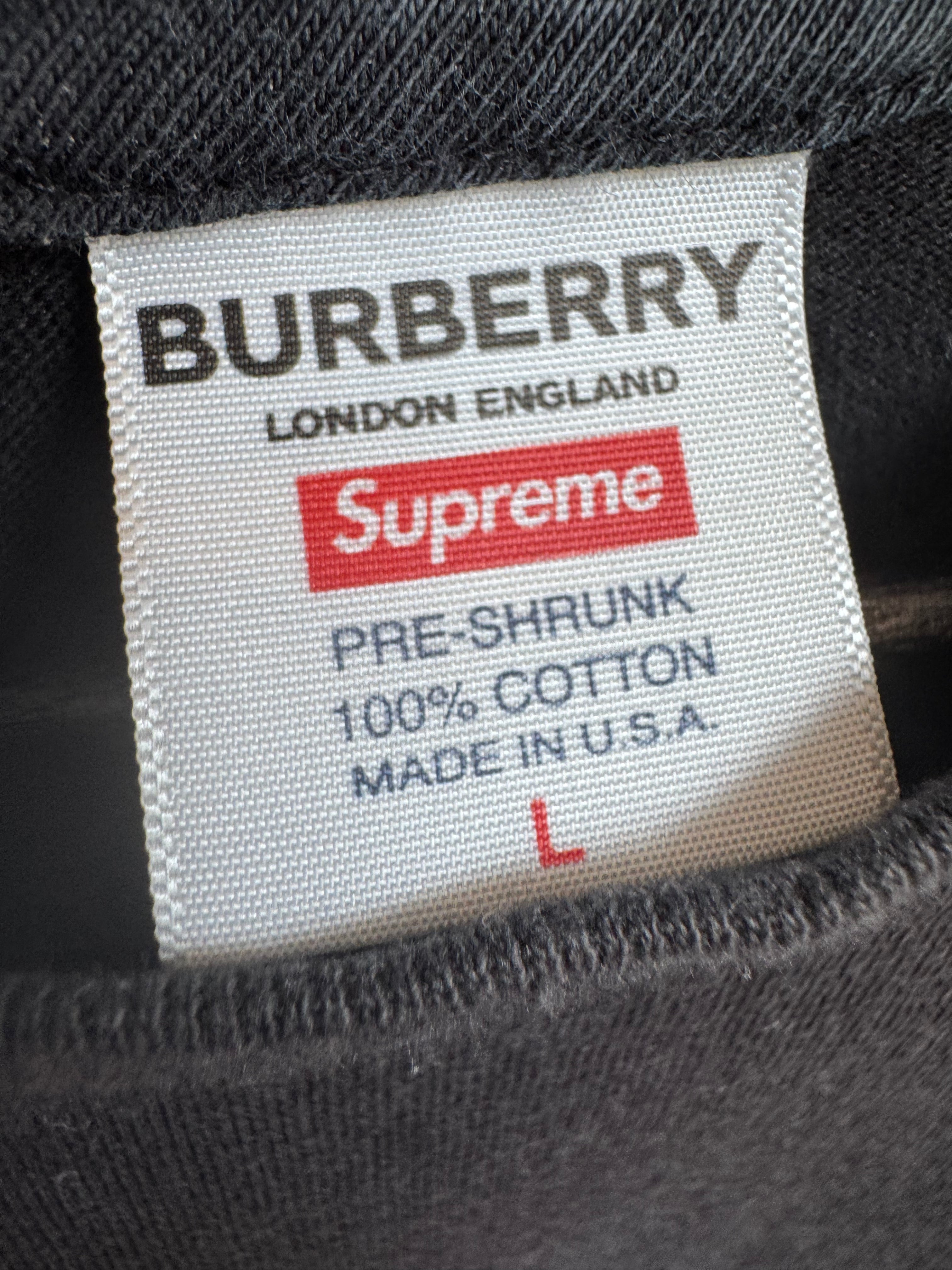 Supreme Burberry box-logo tee | Black size L