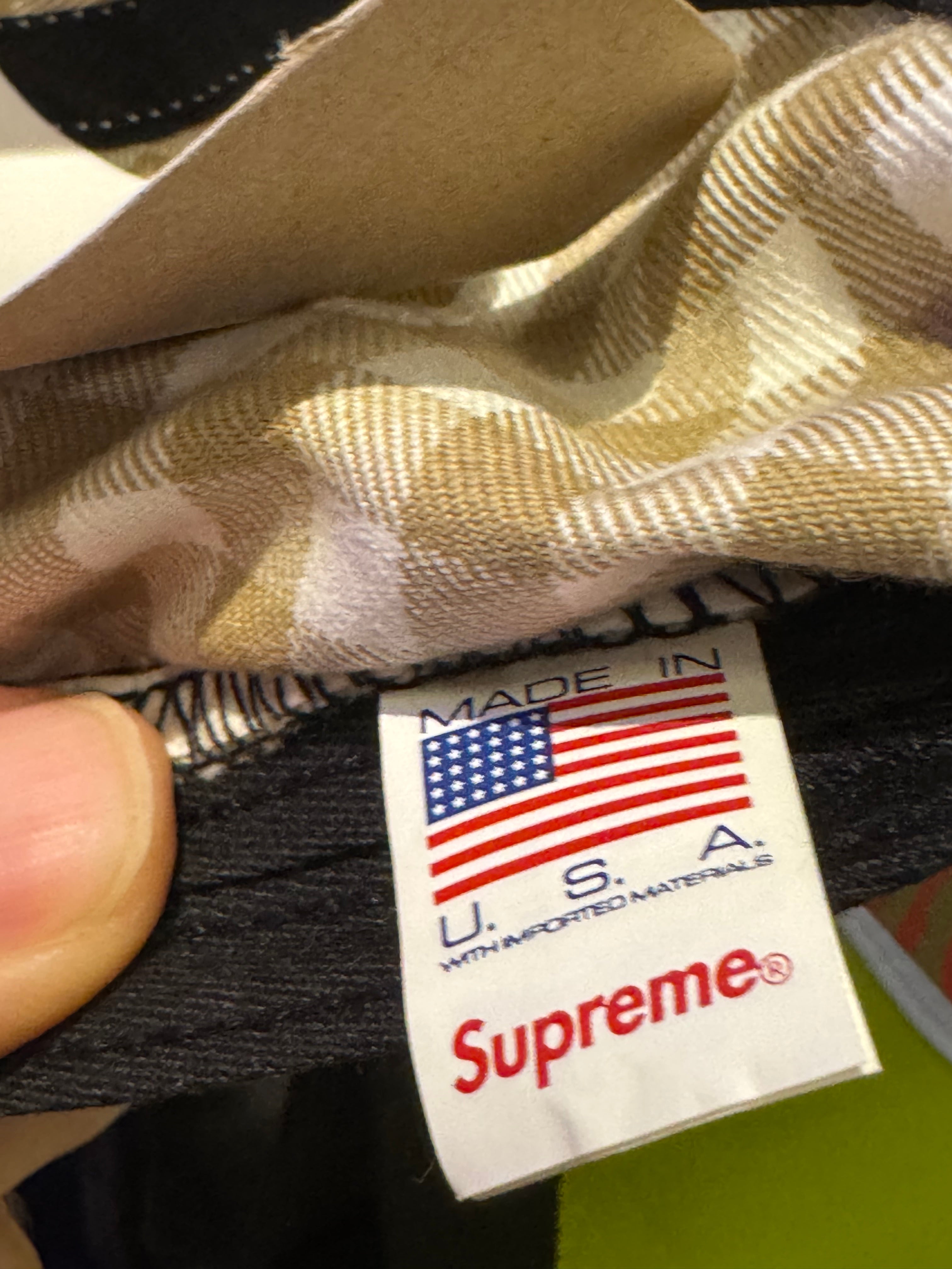 Supreme Gingham Twill Camp Cap Hat Tan SS23