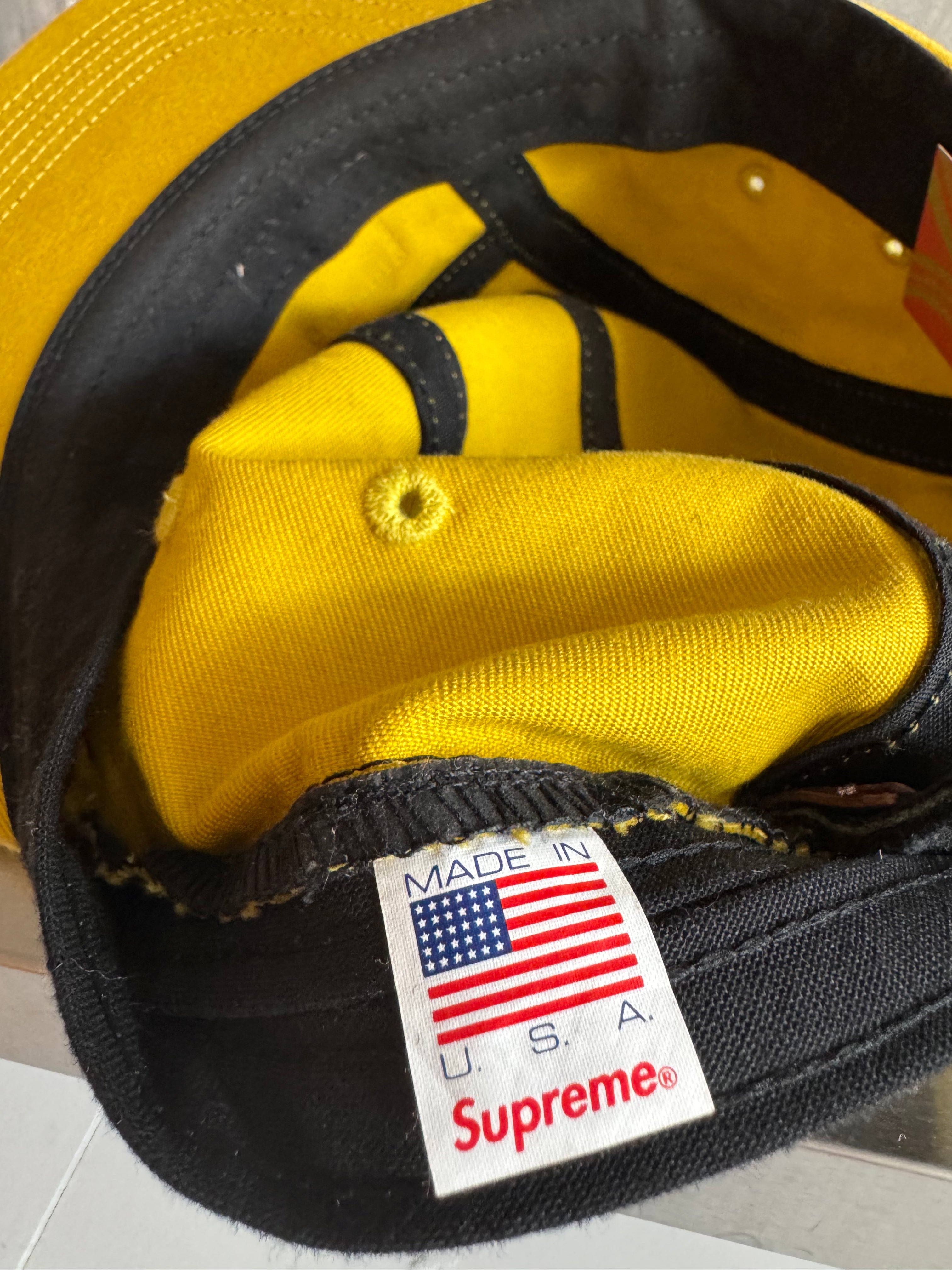 Supreme Washed Chino Twill Camp Cap "Yellow"