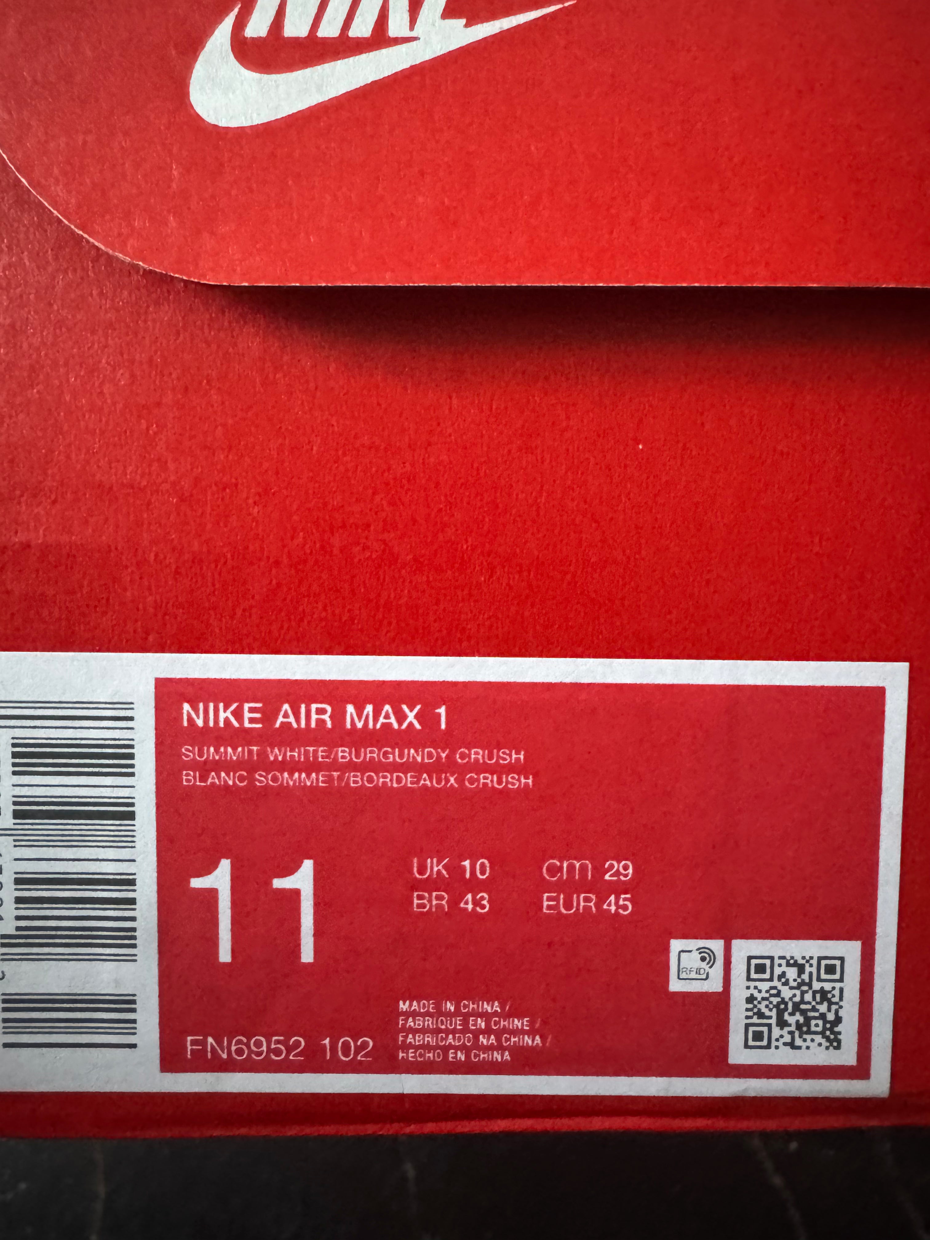 Nike Air Max 1 - Burgundy Crush