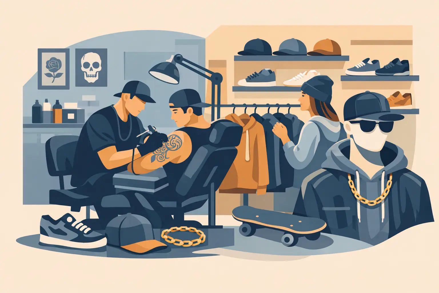 Tattoo studio met streetwear concept uitgelegd