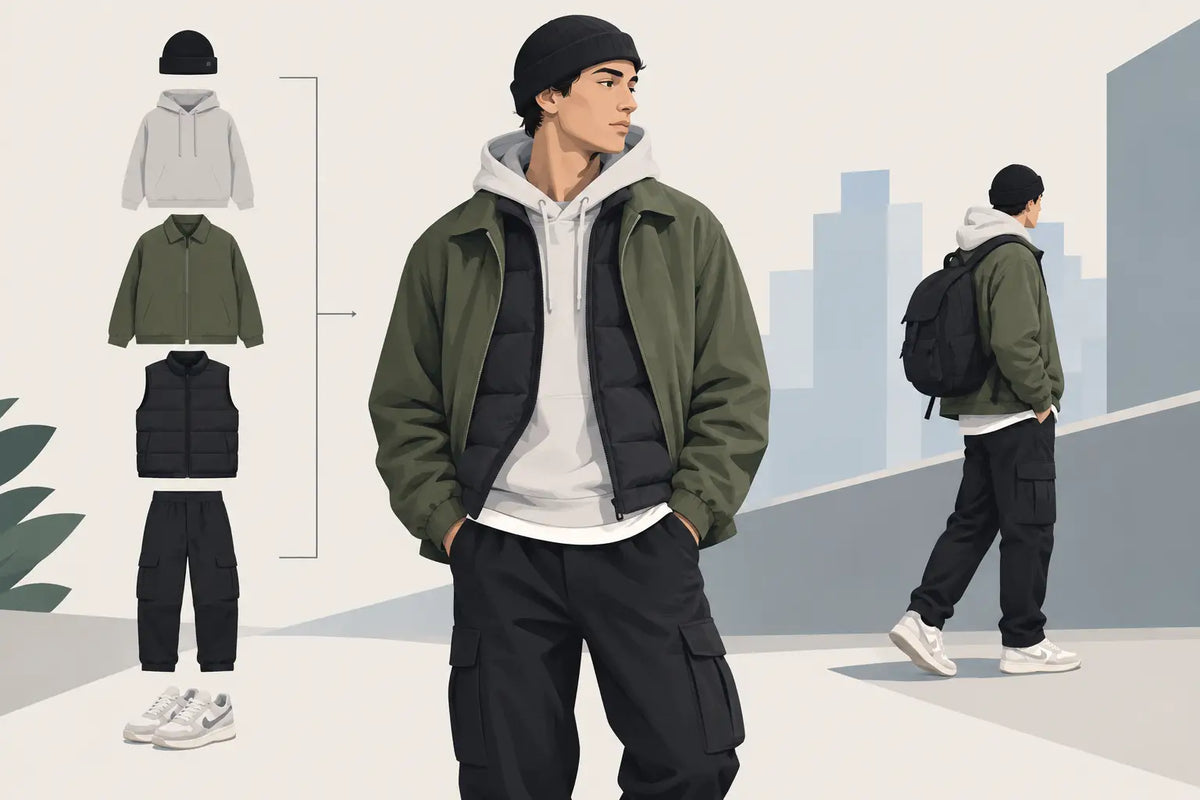 Streetwear laagjes dragen zonder vorm te verliezen