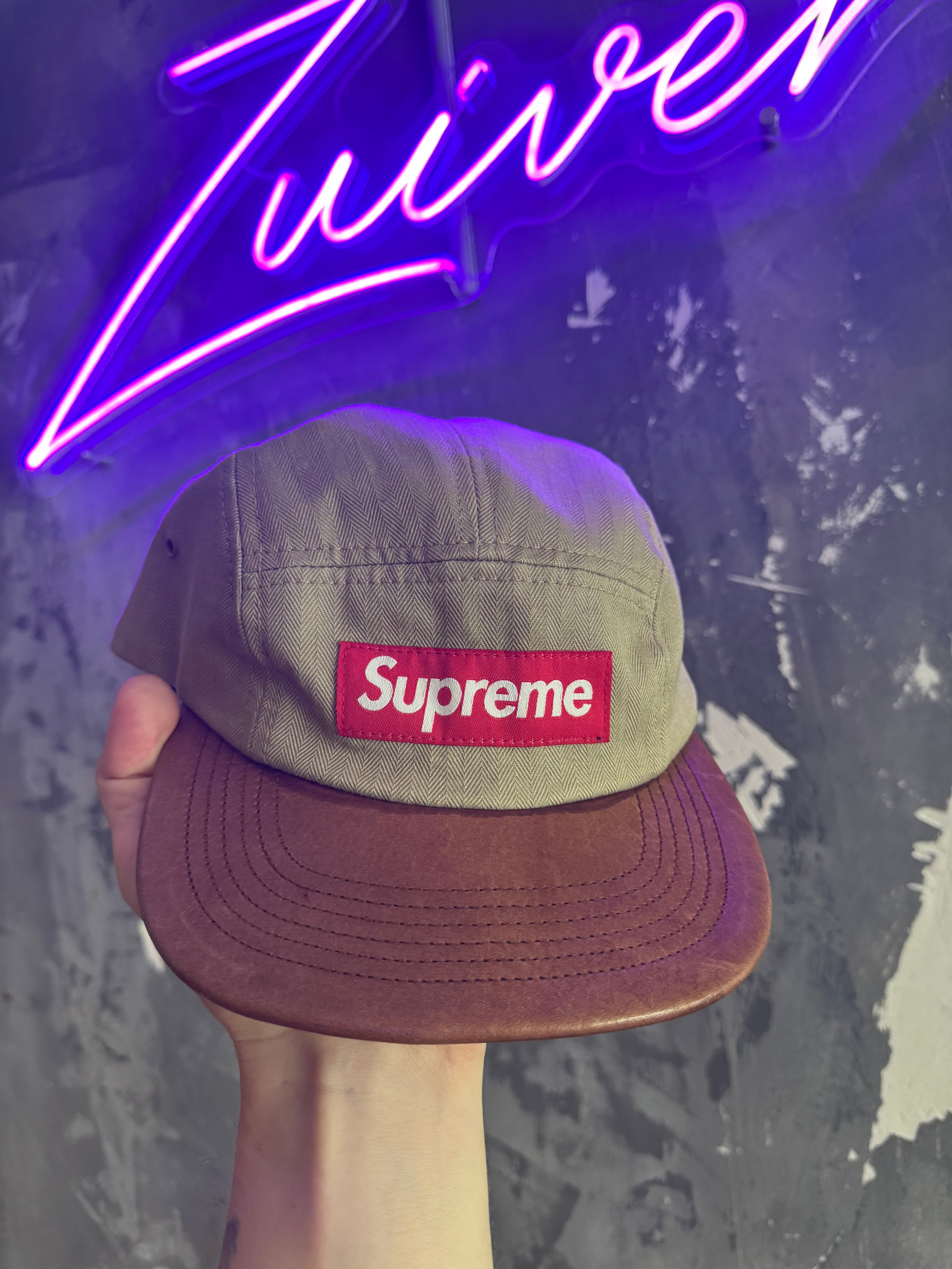 Supreme Cotton Leather Cap
