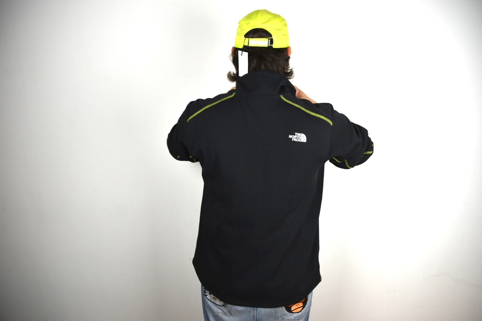 The North Face Vintage Sweater – Zwart/Groen (Maat XL, Goede conditie)