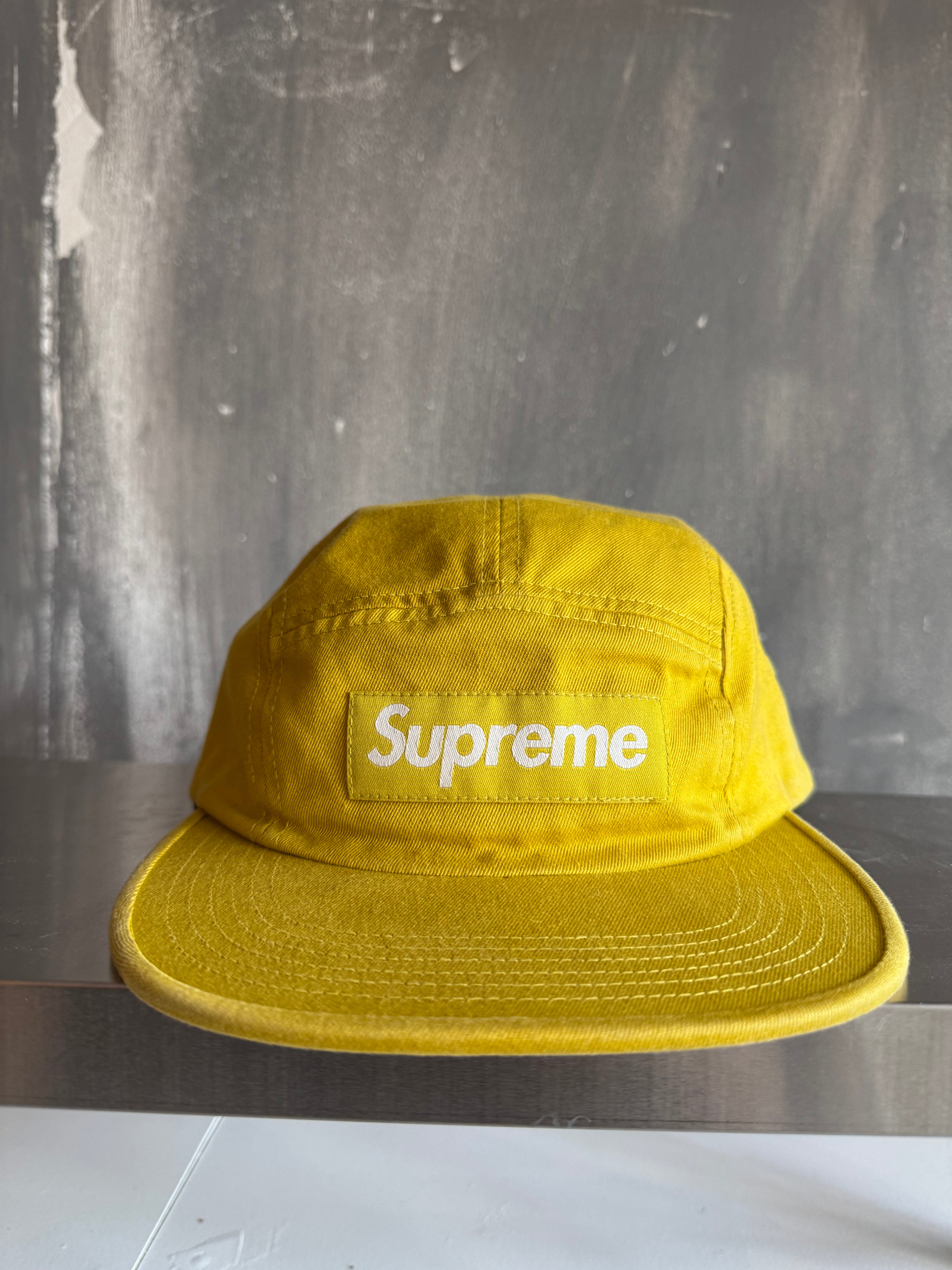 Supreme Washed Chino Twill Camp Cap "Yellow"