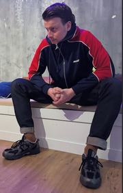 PALACE Pipeline Hooded Track Jacket Navy/red maat M