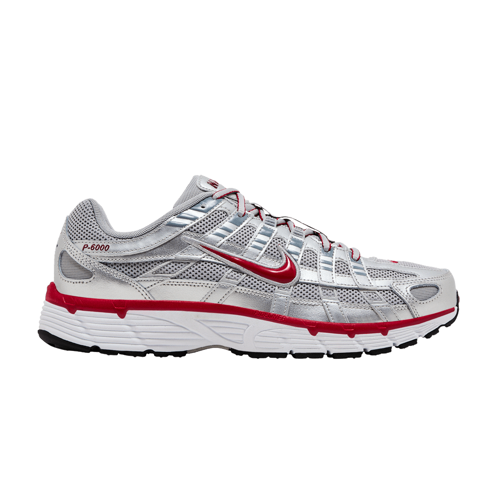 Nike P-6000 Metallic Silver Gym Red