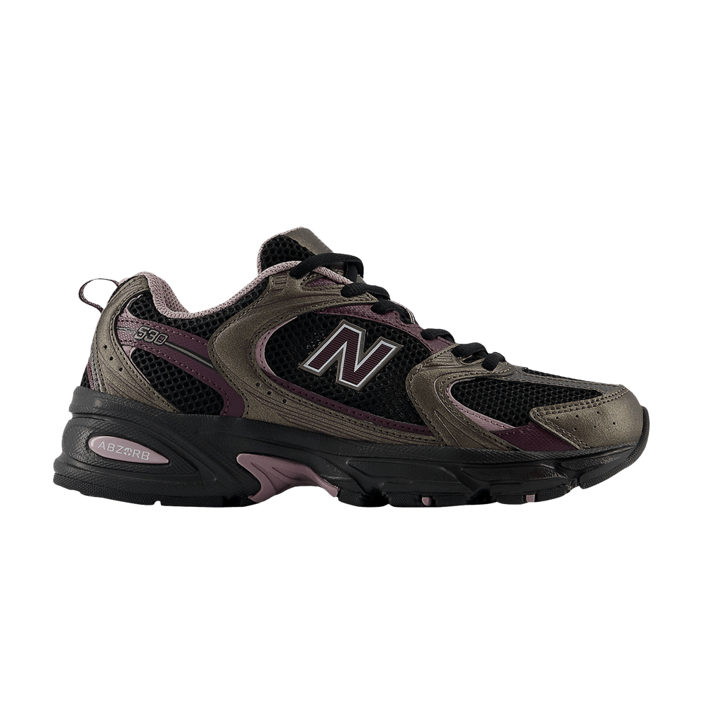 New Balance 530 Black Metallic Plum Brown