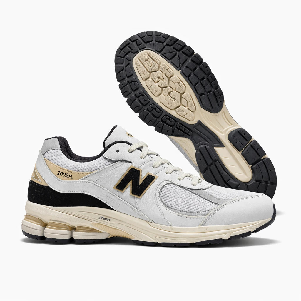 New Balance 2002R White Black Gold Metallic