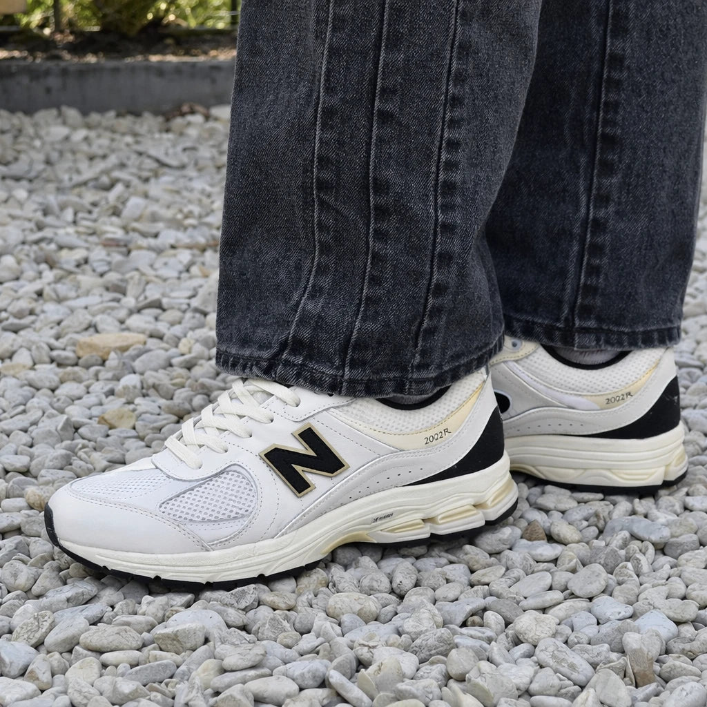 New Balance 2002R White Black Gold Metallic