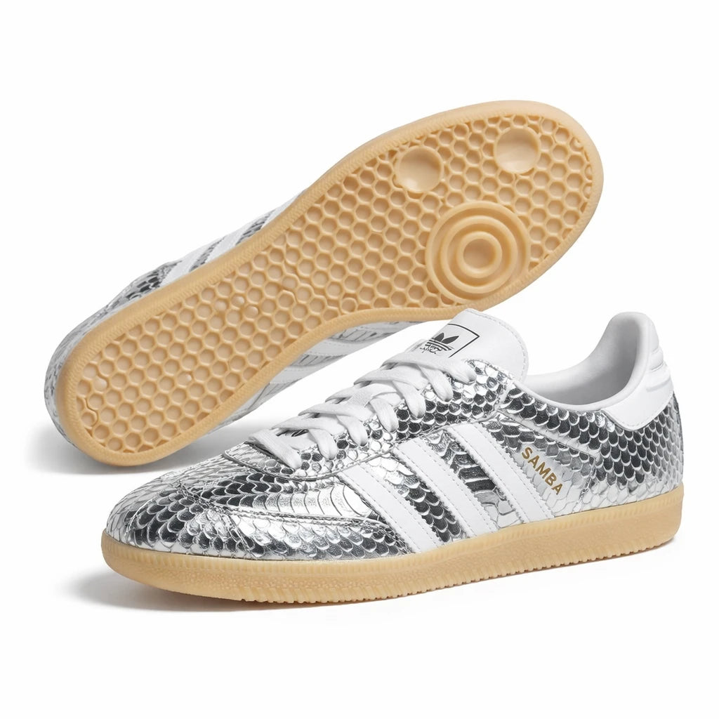 adidas Samba Patent Snakeskin Silver Metallic (Women's)