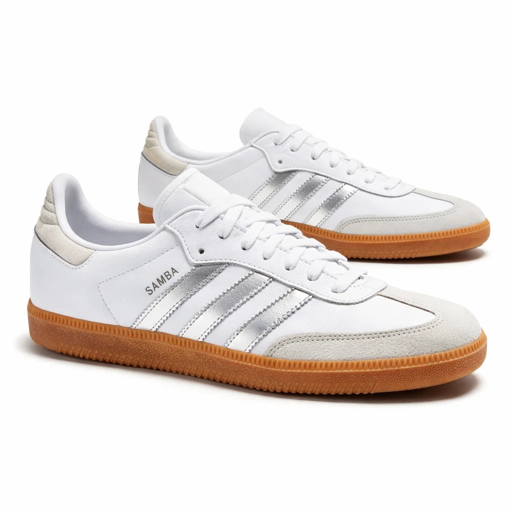 adidas Samba OG White Silver Metallic Grey (Women's)