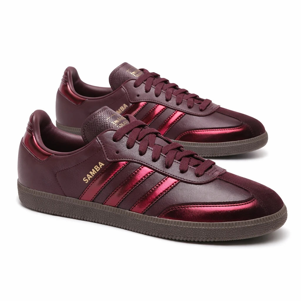 adidas Samba OG Maroon Gold Metallic (Women's)