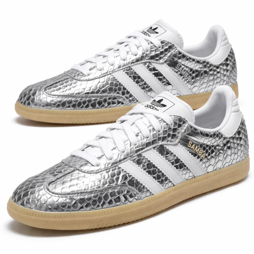 adidas Samba Patent Snakeskin Silver Metallic (Women's)