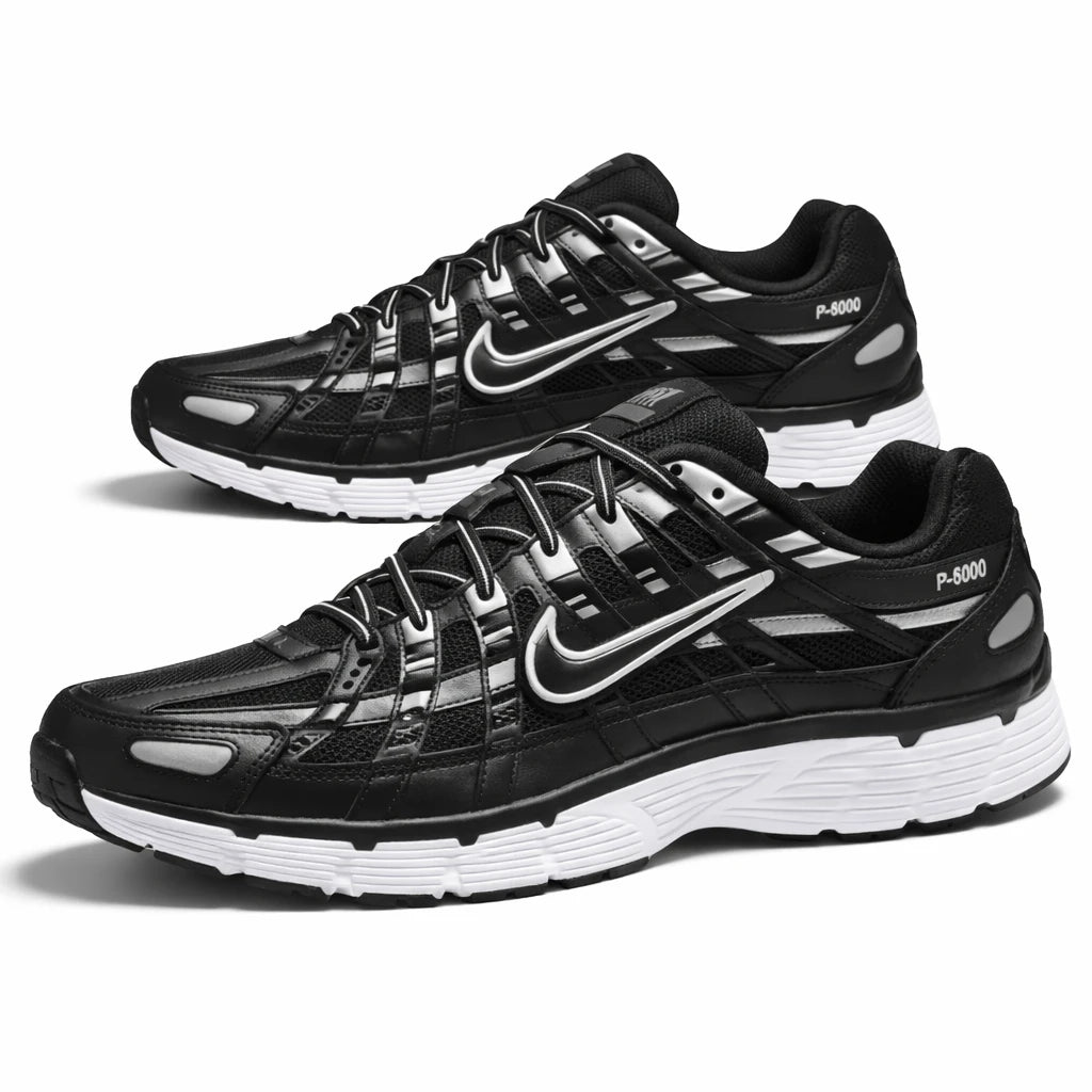 Nike P-6000 Black White Metallic Silver