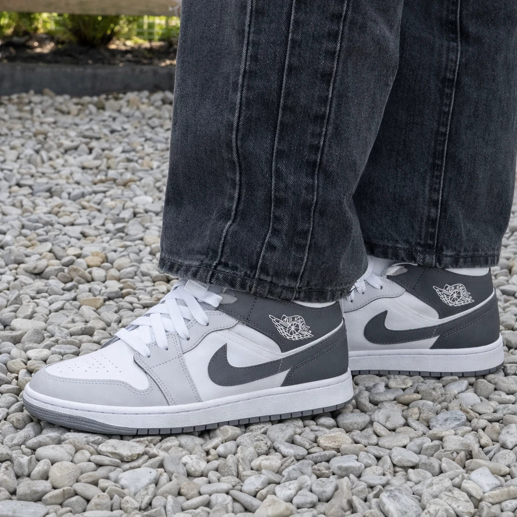 Jordan 1 Mid White Smoke Grey (Women's)