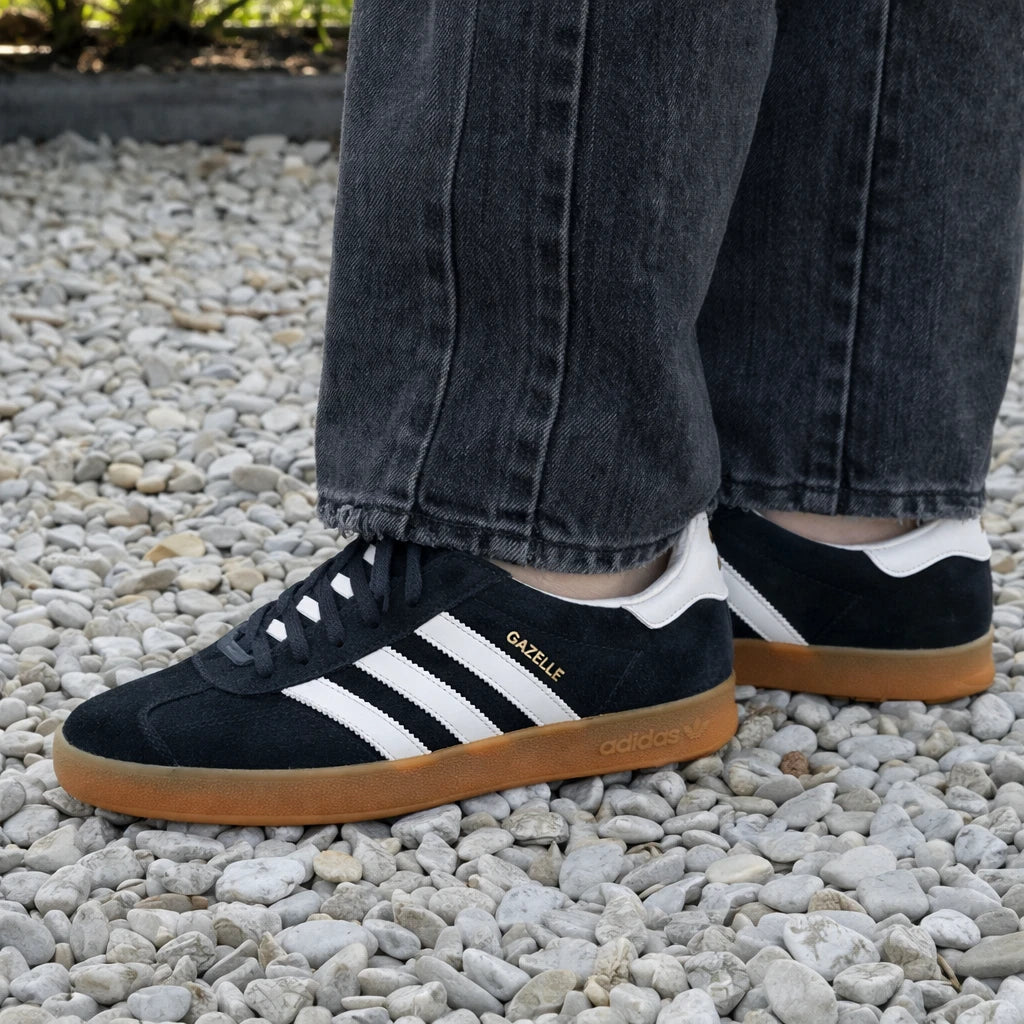 adidas Gazelle Black White Gum
