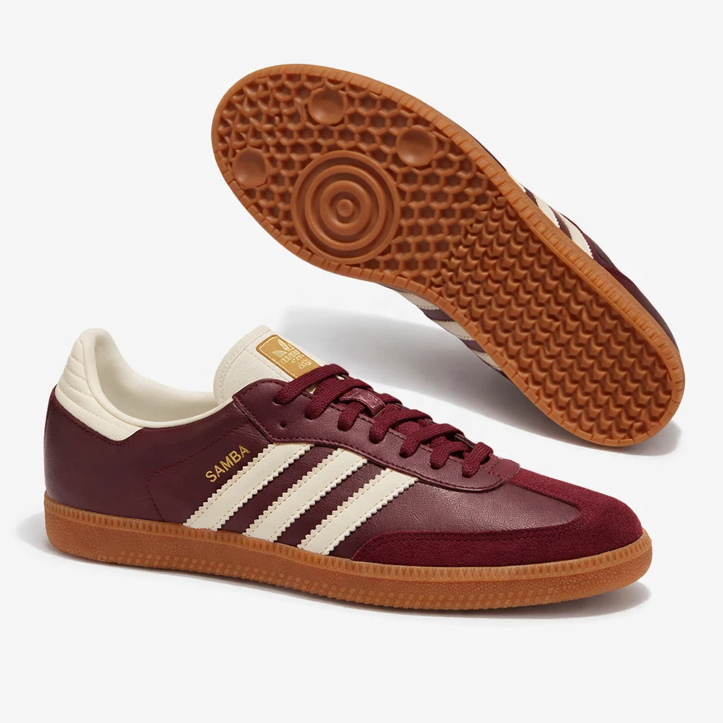 adidas Samba OG Maroon Gold Metallic (Women's)