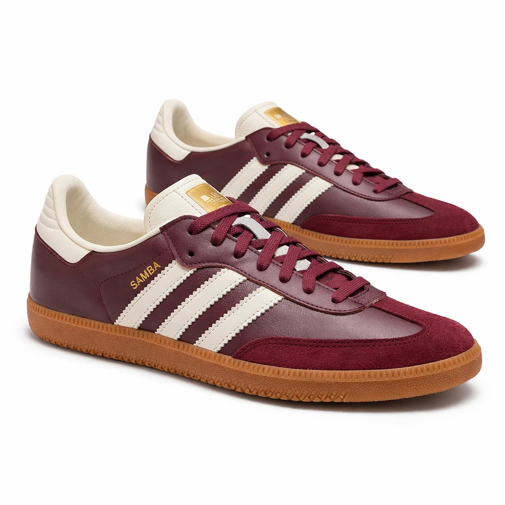 adidas Samba OG Maroon Gold Metallic (Women's)