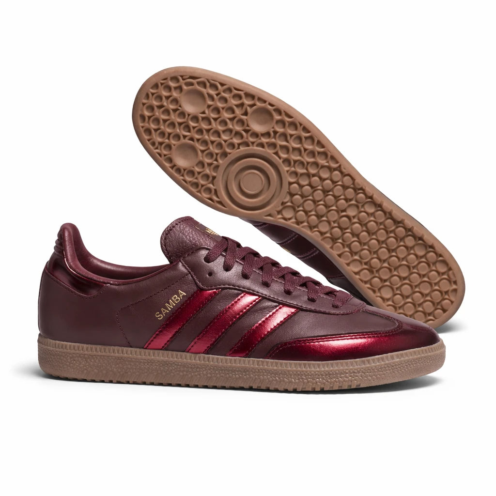 adidas Samba OG Maroon Gold Metallic (Women's)