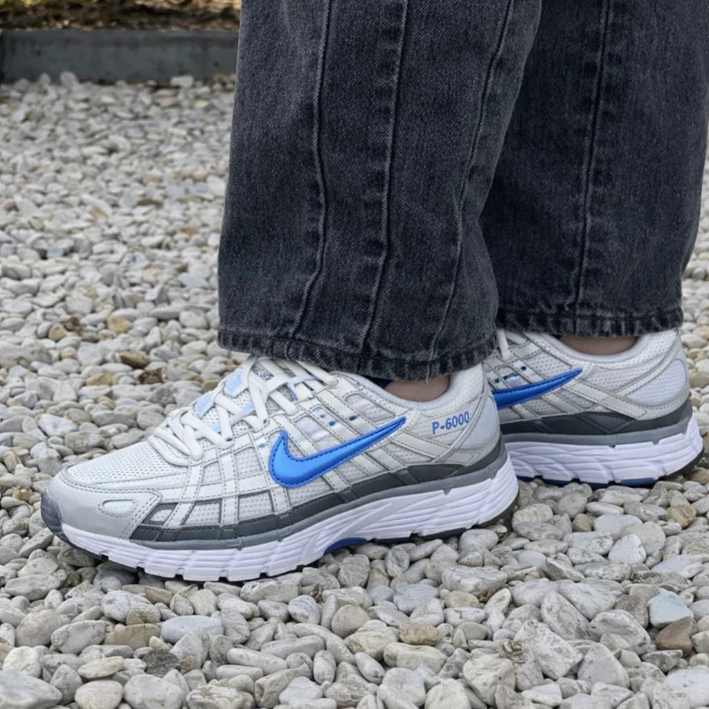 Nike P-6000 White Metallic Silver Blue