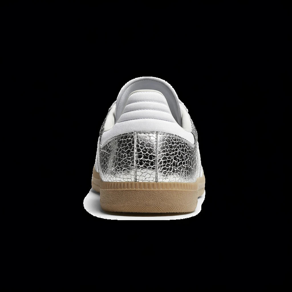 adidas Samba OG Silver Metallic Cracked Leather (Women's)