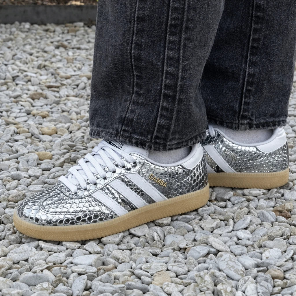 adidas Samba Patent Snakeskin Silver Metallic (Women's)