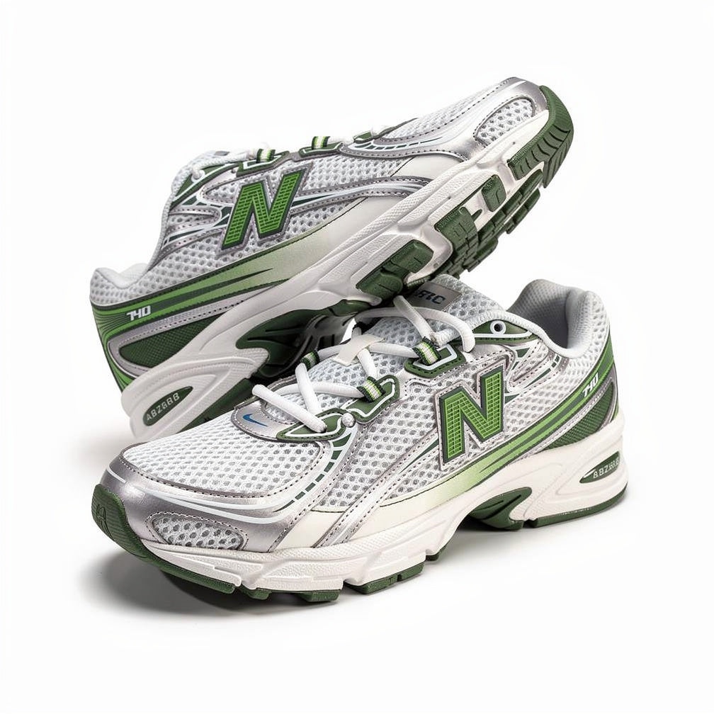 New Balance 740 White Alpine Green