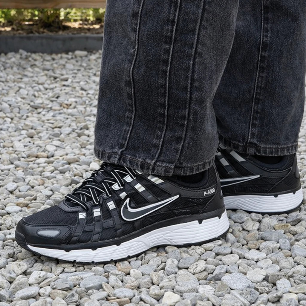 Nike P-6000 Black White Metallic Silver